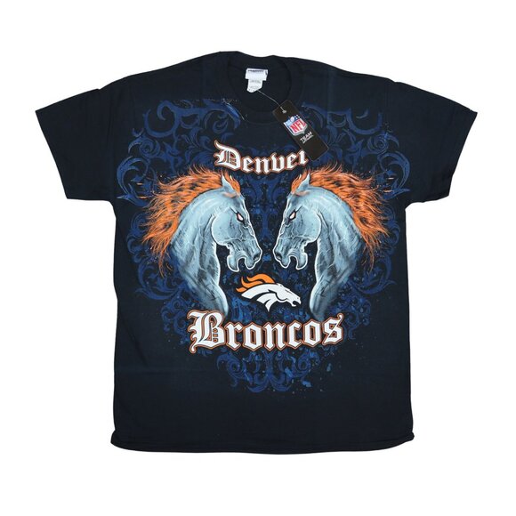 NFL Other - Denver Broncos NFL Team Apparel Face Off Liquid Blue Crew Neck T-Shirt NWT